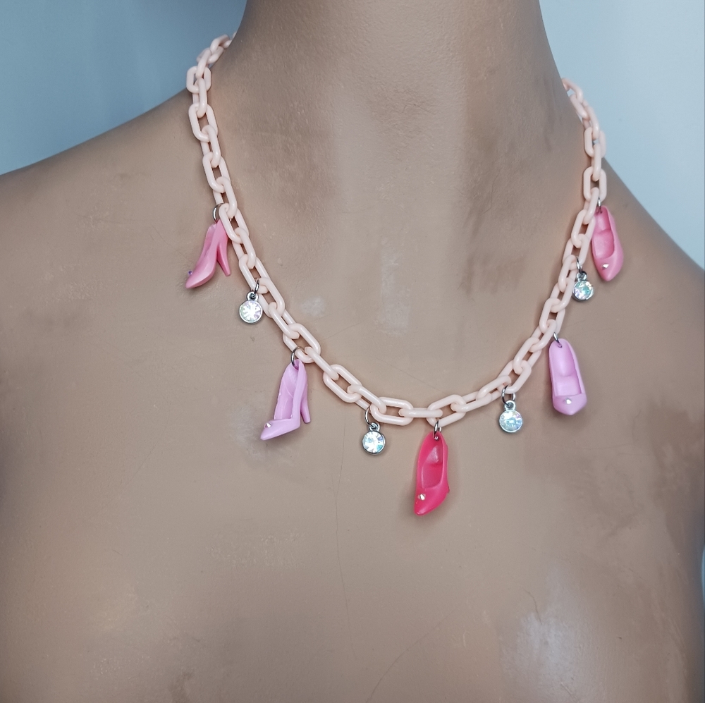 Vintage Barbie Doll High Heel Shoe Necklace.